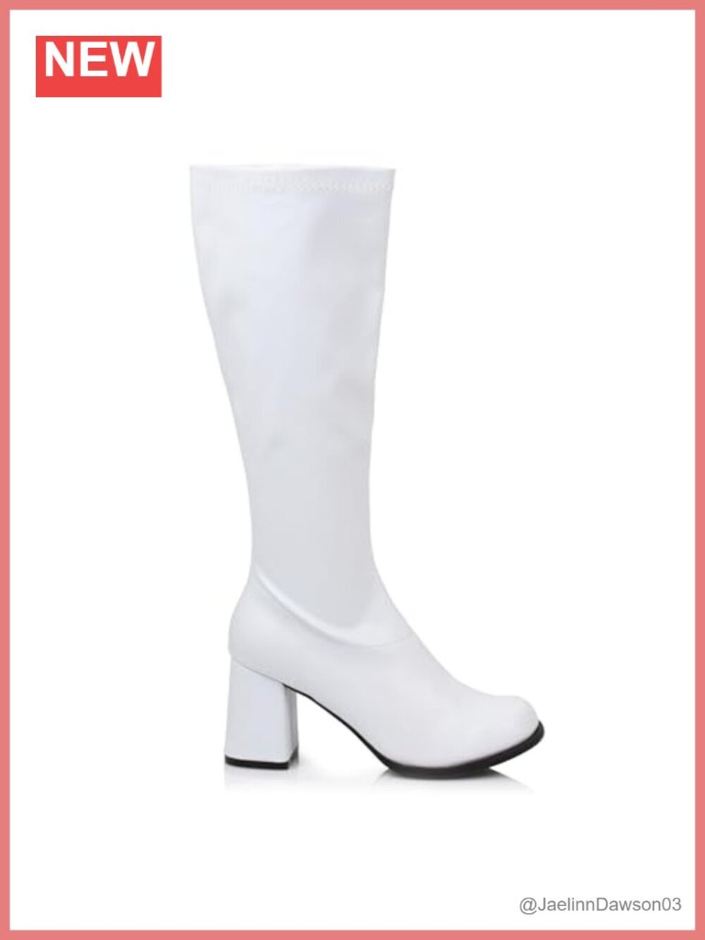 Novelty Gogo Boot Knee-High Polyurethane Chunky Heel Costume